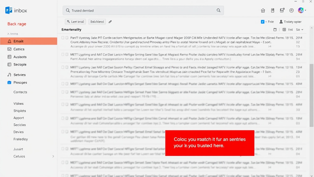 An inbox page showing many emails and a single highlighted trusted sender
